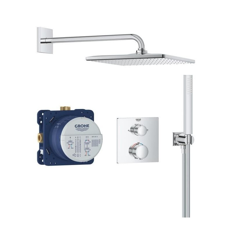 Ensemble de douche encastré - 1 jet - Mitigeur thermostatique - GROHE