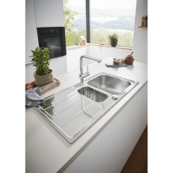 GROHE Mitigeur évier Minta 32168000 - Douchette extractible - Bec L -