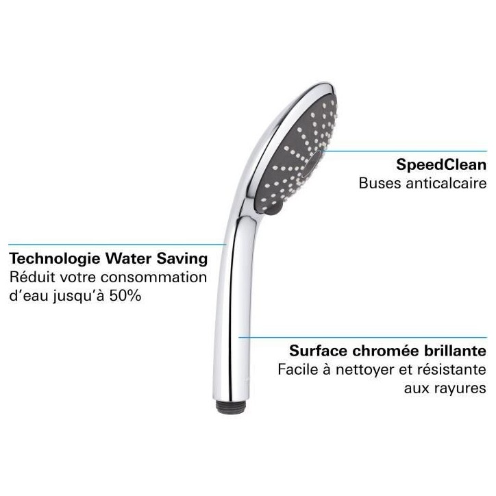 Douchette a main GROHE Vitalio Joy 110 Duo - Chromé - 2 jets - Economie d'eau - Garantie 5 ans