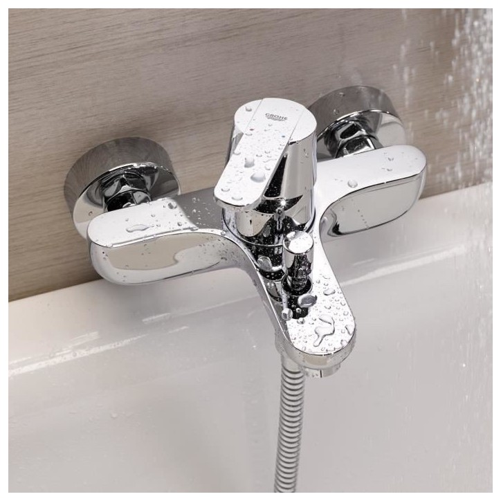Mitigeur monocommande bain douche - GROHE - Get - Montage mural - Raccord fileté - Rosaces métal Mitigeur monocommande bain douche - GROHE - Get - Montage mural - Raccord fileté - Rosaces métal