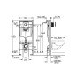 GROHE Bâti Support WC Solido 3 en 1, 1,20m, Bâti Support Encastré, Plaque de Commande double boutons, Réservoir 6-9 Litres,