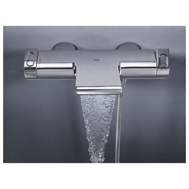 GROHE Mitigeur mural thermostatique bain/douche ½ Grohtherm 2000 34174001 - Jet cascade - Limiteur de température - Economie d GROHE Mitigeur mural thermostatique bain/douche ½ Grohtherm 2000 34174001 - Jet cascade - Limiteur de température - Economie d