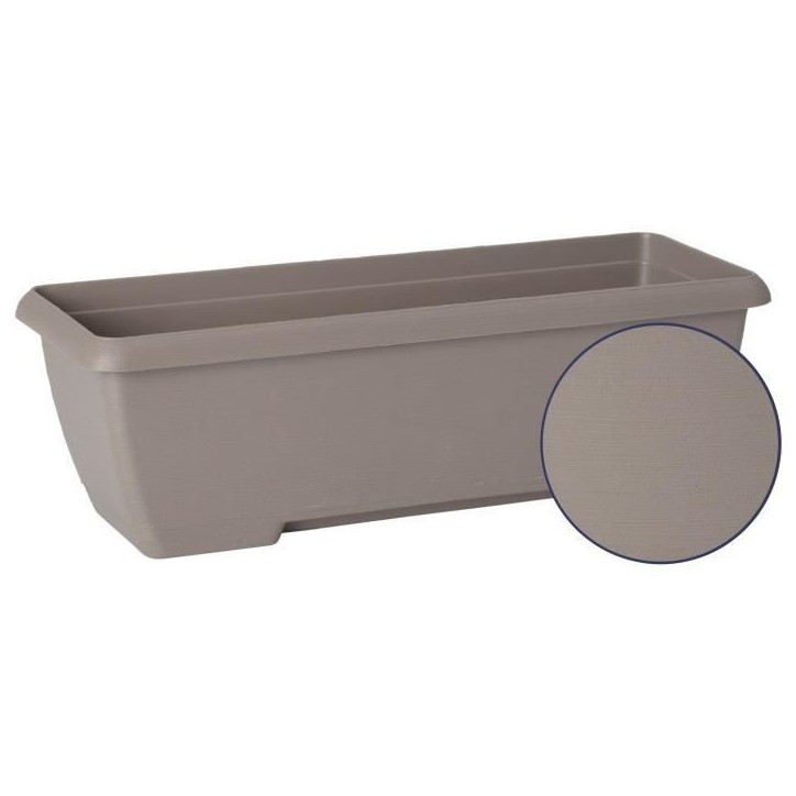 Jardiniere - GARDEN ID Teramo - Taupe 60 cm - Solidité - Réserve d'eau intégrée - Recyclé & 100% recyclable - Volume pour p