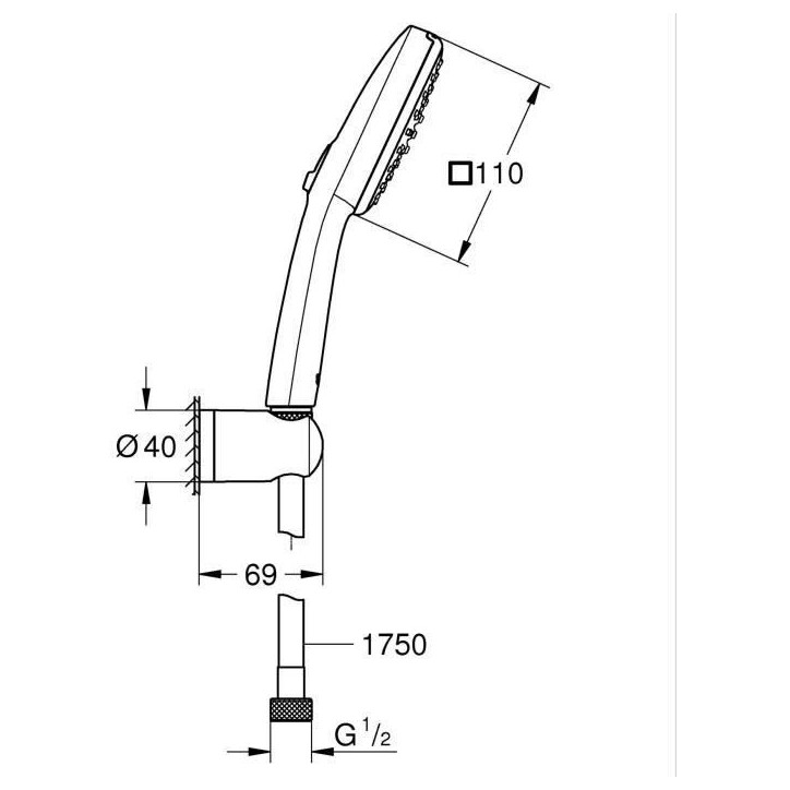 Ensemble de douche avec pommeau 2 jets, support et flexible - GROHE Vitalio Comfort 110 263992431 - Sélection facile -Economie Ensemble de douche avec pommeau 2 jets, support et flexible - GROHE Vitalio Comfort 110 263992431 - Sélection facile -Economie