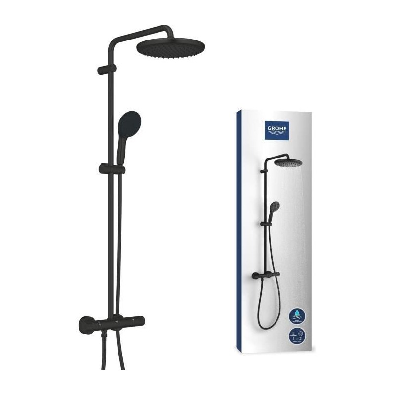 Colonne de douche avec mitigeur thermostatique - Economie d'eau - GROH Colonne de douche avec mitigeur thermostatique - Economie d'eau - GROH