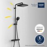 Colonne de douche avec mitigeur thermostatique - Economie d'eau - GROH