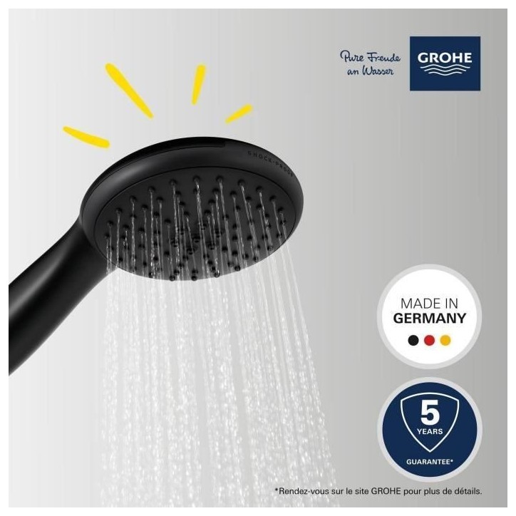 Pommeau de douche - GROHE Vitalio Start 110 279462431 - 2 jets (Pluie/Stimulant) - Economie d'eau - Procédé anti-calcaire - No Pommeau de douche - GROHE Vitalio Start 110 279462431 - 2 jets (Pluie/Stimulant) - Economie d'eau - Procédé anti-calcaire - No