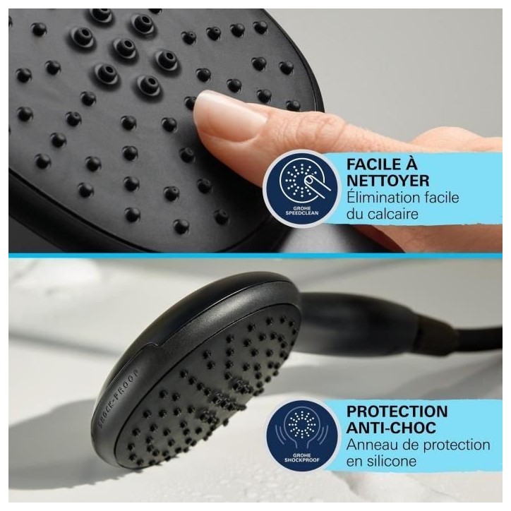 Pommeau de douche - GROHE Vitalio Start 110 279462431 - 2 jets (Pluie/Stimulant) - Economie d'eau - Procédé anti-calcaire - No Pommeau de douche - GROHE Vitalio Start 110 279462431 - 2 jets (Pluie/Stimulant) - Economie d'eau - Procédé anti-calcaire - No