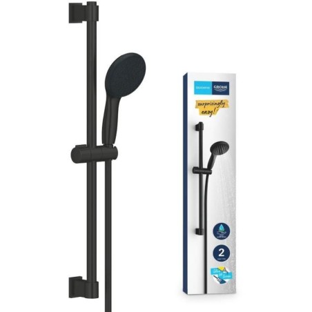 Ensemble de douche avec pommeau 2 jets, barre 60cm et flexible 1,75m -