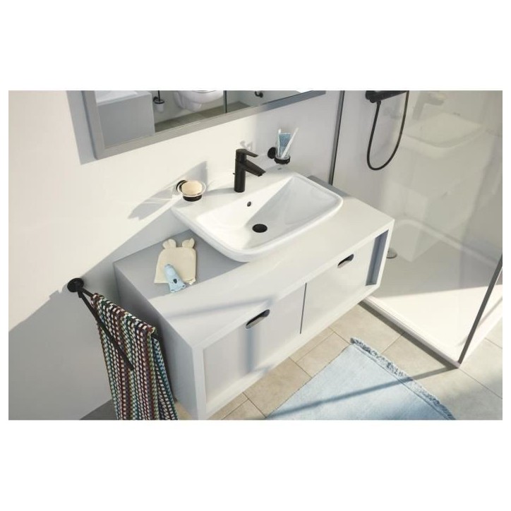 Mitigeur monocommande lavabo - GROHE Start - 234552432 - Noir mat - Taille M - Bec moyen - Economie d'eau - Tirette et vidage Mitigeur monocommande lavabo - GROHE Start - 234552432 - Noir mat - Taille M - Bec moyen - Economie d'eau - Tirette et vidage