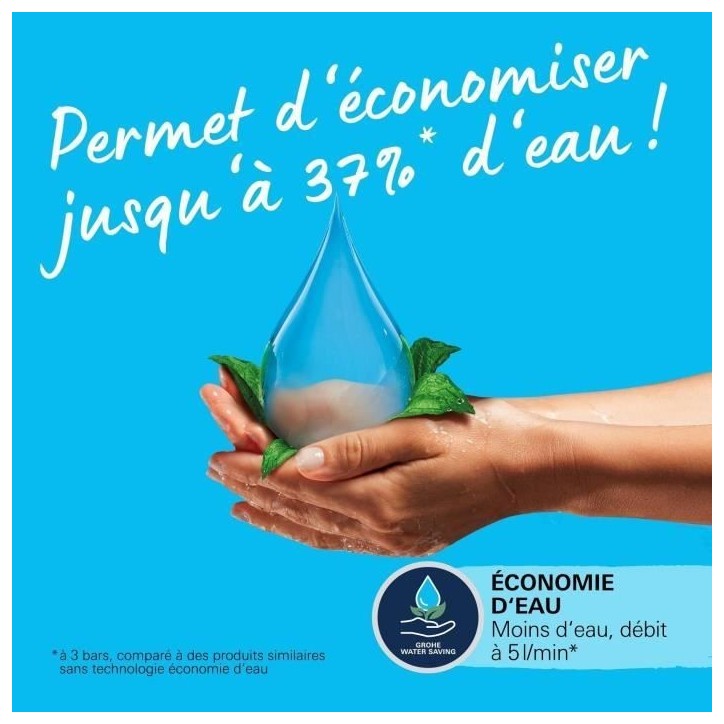 Mitigeur monocommande lavabo - GROHE Start - 235522432 -Noir mat -Taille M -Ouverture Eau Froide -Economie d'eau -Tirette et vid Mitigeur monocommande lavabo - GROHE Start - 235522432 -Noir mat -Taille M -Ouverture Eau Froide -Economie d'eau -Tirette et vid