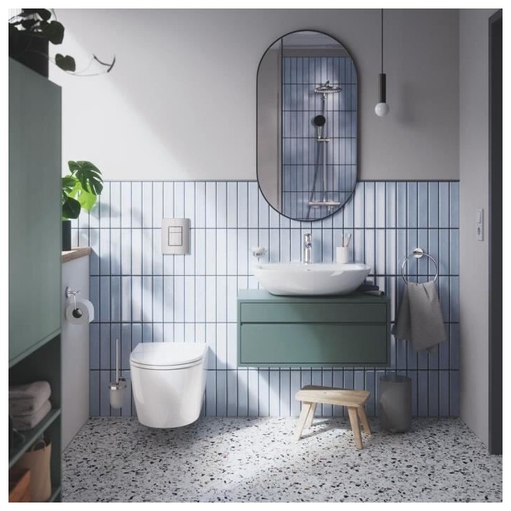 Pack Bâti support 5 en 1 - GROHE - Blanc - 1.13 m - Céramique - Plaque de commande + supports muraux + isolation + pipe coudé Pack Bâti support 5 en 1 - GROHE - Blanc - 1.13 m - Céramique - Plaque de commande + supports muraux + isolation + pipe coudé