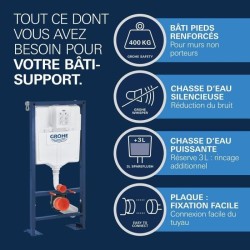 Pack Bâti support 5 en 1 - GROHE - Blanc - 1.13 m - Céramique - Plaq