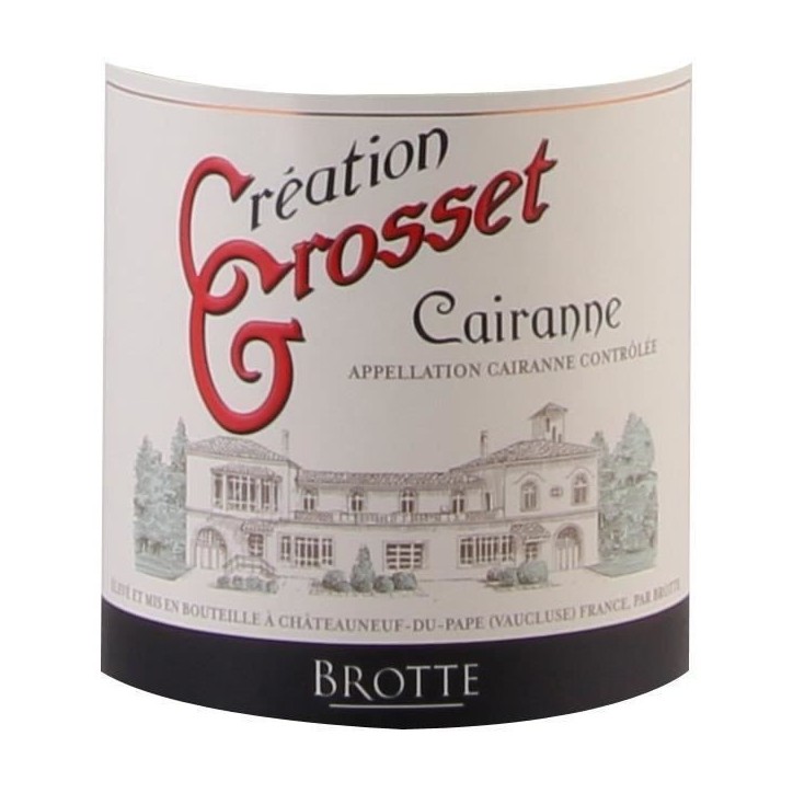 BROTTE Création Grosset 2021 Cairanne - Vin rouge de la Vallée du Rhône