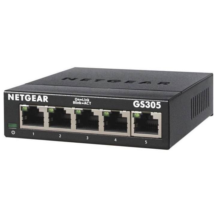 NETGEAR GS305-300PES Switch Ethernet Métal 5 ports Gigabit (10/100/1000) NETGEAR GS305-300PES Switch Ethernet Métal 5 ports Gigabit (10/100/1000)
