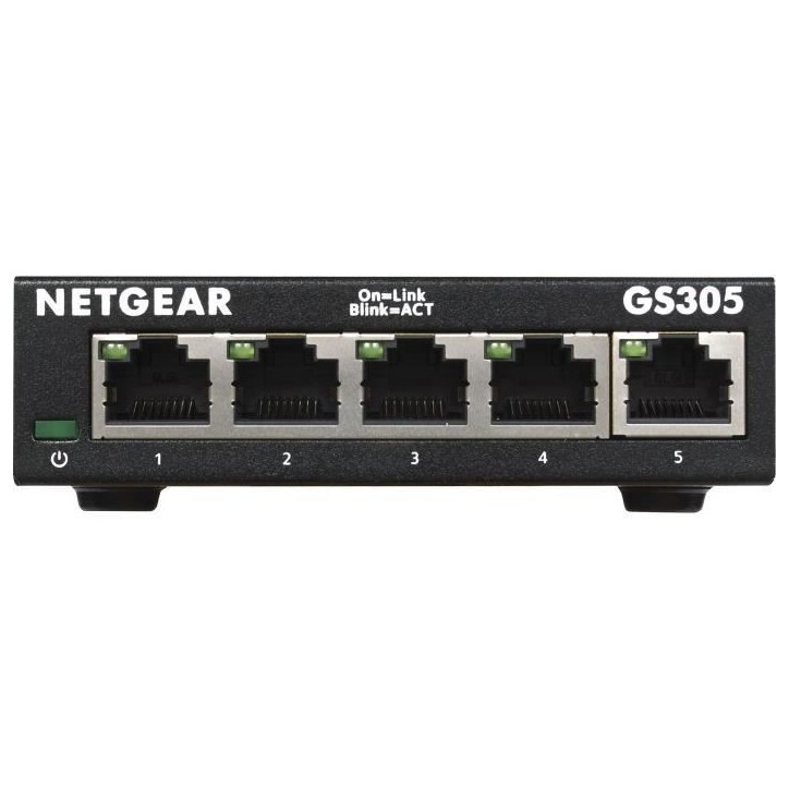 NETGEAR GS305-300PES Switch Ethernet Métal 5 ports Gigabit (10/100/1000) NETGEAR GS305-300PES Switch Ethernet Métal 5 ports Gigabit (10/100/1000)
