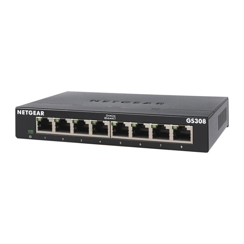 NETGEAR GS308-300PES Switch Ethernet Métal 8 ports Gigabit (10/100/10