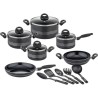 Batterie de cuisine - Induction - GSW - MILANO NERO - 15 pieces - Alum