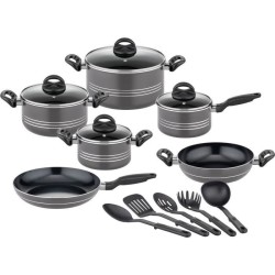 Batterie de cuisine - Induction - GSW - MILANO GREY - 15 pieces - Alum