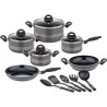 Batterie de cuisine - Induction - GSW - MILANO GREY - 15 pieces - Alum