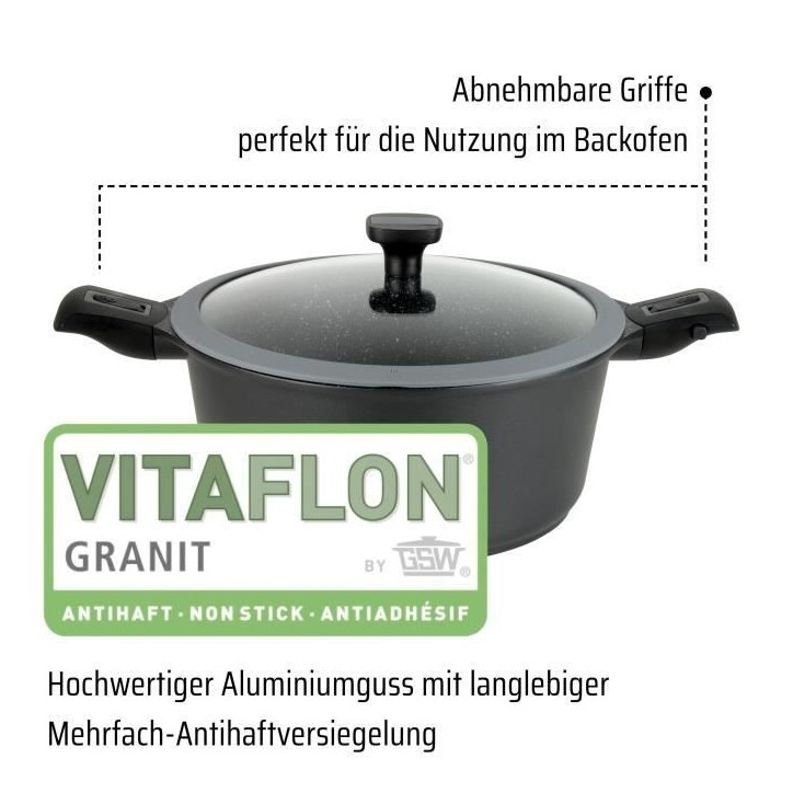 Marmite fonte d'aluminium - GSW - EASY CLICK - 24 cm - Induction Marmite fonte d'aluminium - GSW - EASY CLICK - 24 cm - Induction