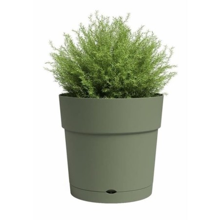 ARTEVASI Pot de fleur CAPRI - Large - Réserve d'eau - Vert Cendre - L49,5 x P49,5 x H47,2 cm