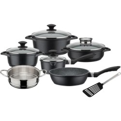 Batterie de cuisine 10 pcs - GSW - GOURMET GRANIT - Fonte d'aluminium