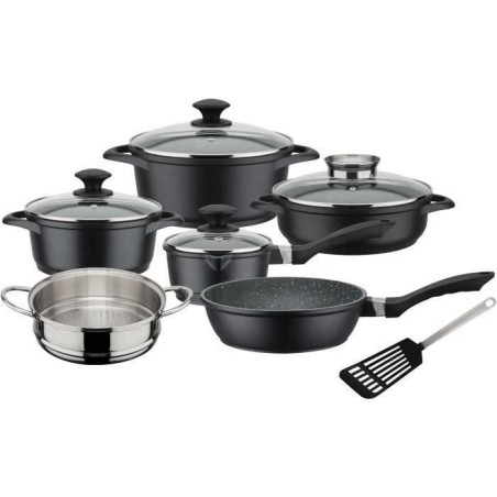 Batterie de cuisine 10 pcs - GSW - GOURMET GRANIT - Fonte d'aluminium