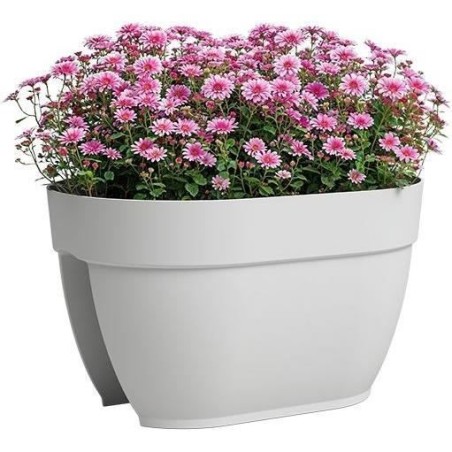 ARTEVASI Jardiniere balcon CAPRI CAMPANA - 40 ma - Blanc - 39 x 25,6 x 22,5 cm