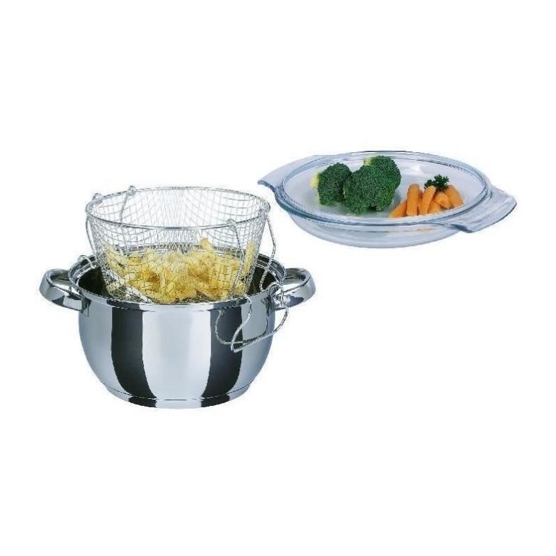 Friteuse - GSW - 488204 - Induction - 22 cm - Couvercle en verre - Aci Friteuse - GSW - 488204 - Induction - 22 cm - Couvercle en verre - Aci