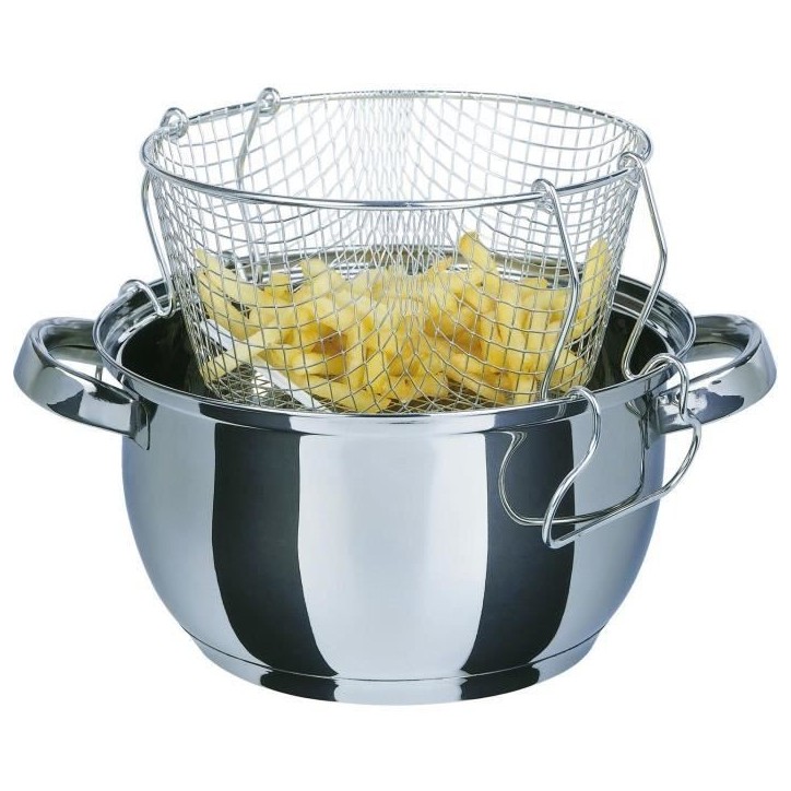 Friteuse - GSW - 488204 - Induction - 22 cm - Couvercle en verre - Acier inoxydable Friteuse - GSW - 488204 - Induction - 22 cm - Couvercle en verre - Acier inoxydable