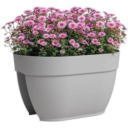ARTEVASI Jardiniere balcon CAPRI CAMPANA - 40 ma - Gris clair - 39 x 2