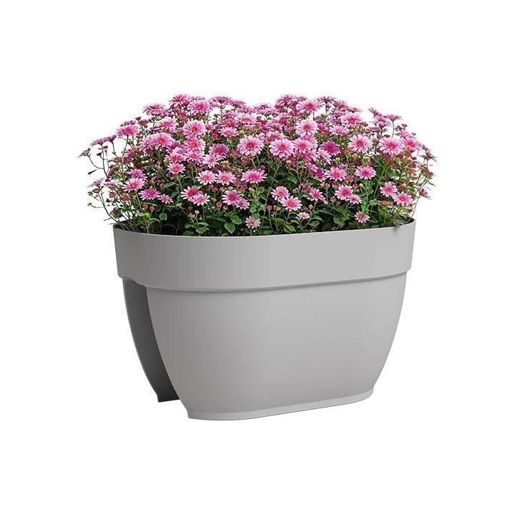 ARTEVASI Jardiniere balcon CAPRI CAMPANA - 40 ma - Gris clair - 39 x 25,6 x 22,5 cm ARTEVASI Jardiniere balcon CAPRI CAMPANA - 40 ma - Gris clair - 39 x 25,6 x 22,5 cm