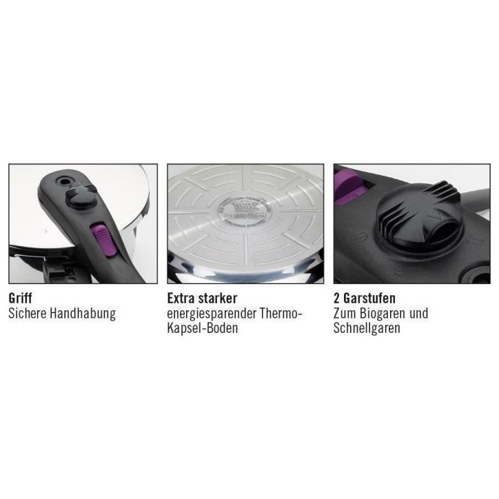 Autocuiseur - GSW - Rapide - 18 cm - 3,2 L - Induction - Acier inoxydable Autocuiseur - GSW - Rapide - 18 cm - 3,2 L - Induction - Acier inoxydable