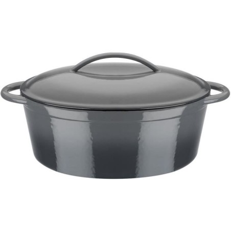 Cocotte fonte massive - GSW - GREY SHADOW - 33 x 25 cm - Ovale - Induc