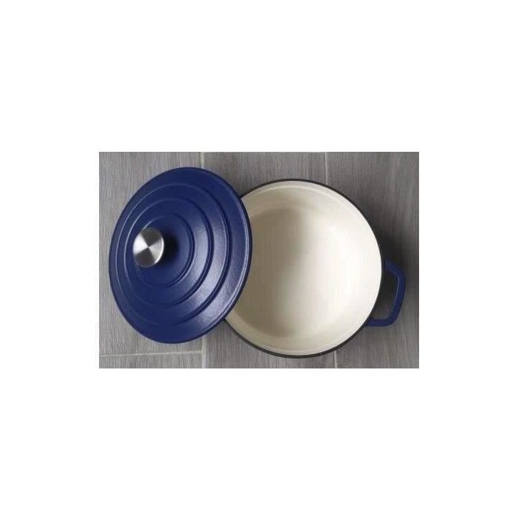 Marmite fonte massive - GSW - BLUE MAGIC - 24 cm - Ronde - Induction - Bleu Marmite fonte massive - GSW - BLUE MAGIC - 24 cm - Ronde - Induction - Bleu