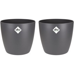 ELHO Lot de 2 pots de fleur rond Brussels - 17 L - Ø 25,1 x H 23.2