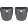 ELHO Lot de 2 pots de fleur rond Brussels - 17 L - Ø 25,1 x H 23.2