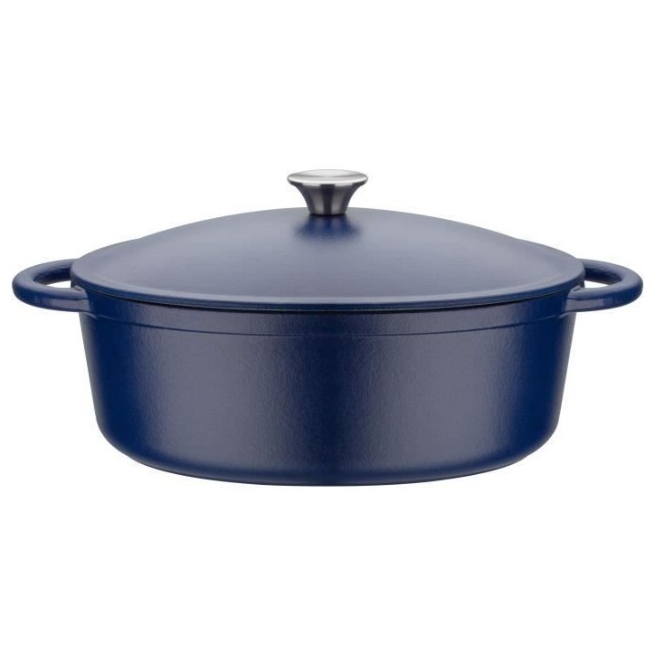 Cocotte fonte massive - GSW - BLUE MAGIC - 33 x 25 cm - Ovale - Induction - Bleu Cocotte fonte massive - GSW - BLUE MAGIC - 33 x 25 cm - Ovale - Induction - Bleu