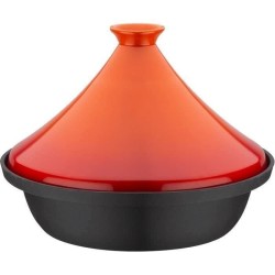 Tajine fonte massive - GSW - 30 x 22 cm - Couvercle céramique - Induc