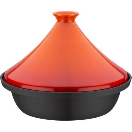 Tajine fonte massive - GSW - 30 x 22 cm - Couvercle céramique - Induc