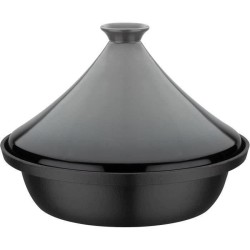 Tajine fonte massive - GSW - 30 x 22 cm - Couvercle céramique - Induc