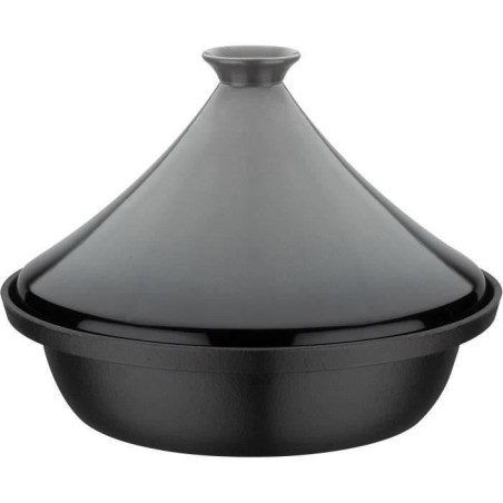 Tajine fonte massive - GSW - 30 x 22 cm - Couvercle céramique - Induc