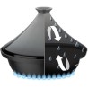 Tajine fonte massive - GSW - 30 x 22 cm - Couvercle céramique - Induc