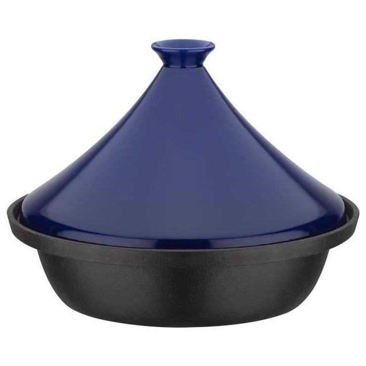 Tajine fonte massive - GSW - 30 x 22 cm - Couvercle céramique - Induction - Bleu Tajine fonte massive - GSW - 30 x 22 cm - Couvercle céramique - Induction - Bleu