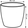 ELHO Lot de 2 pots de fleur rond Brussels - 17 L - Ø 25,1 x H 23.2