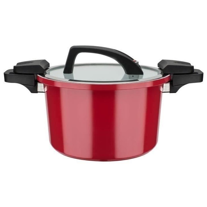 Cuiseur basse pression - GSW - 24 cm - 6 L - Aluminium forgé - Induction - Rouge Cuiseur basse pression - GSW - 24 cm - 6 L - Aluminium forgé - Induction - Rouge
