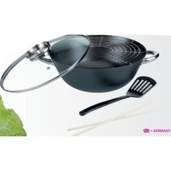 Wok multifonction 5 pieces - GSW - 860956 - Fonte d'acier - 32 cm - To