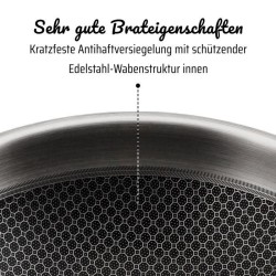 Wok professionnel - GSW - 32 cm - Induction - Acier inoxydable massif