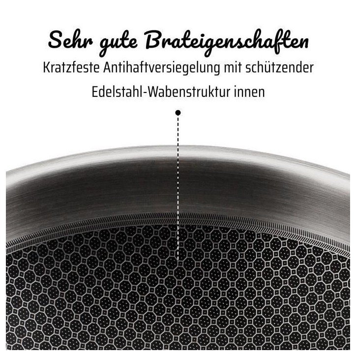 Wok professionnel - GSW - 32 cm - Induction - Acier inoxydable massif Wok professionnel - GSW - 32 cm - Induction - Acier inoxydable massif